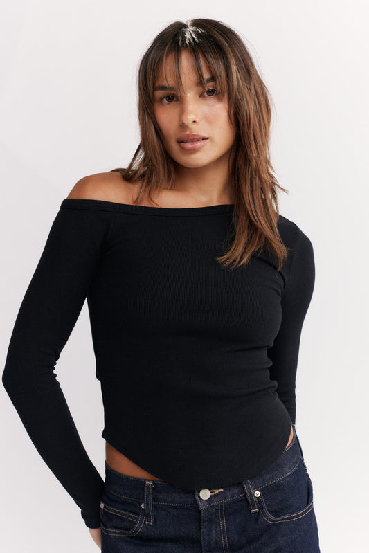 Willow Off Shoulder Top Black